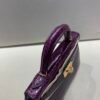 Mini Kelly 19CM Top Handmade N5 Cassis Alligator Leather Gold Hardware