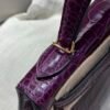 Mini Kelly 19CM Top Handmade N5 Cassis Alligator Leather Gold Hardware