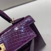 Mini Kelly 19CM Top Handmade N5 Cassis Alligator Leather Gold Hardware