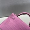 Full Handmade Mini Kelly 19CM 3Q Rose Sakura Alligator Leather Silver Hardware