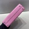 Full Handmade Mini Kelly 19CM 3Q Rose Sakura Alligator Leather Silver Hardware