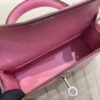 Full Handmade Mini Kelly 19CM 3Q Rose Sakura Alligator Leather Silver Hardware