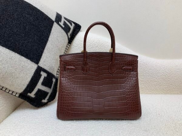 Original Quality Birkin 30CM Porosus Leather Gold Hardware 0G Rouge Sellier