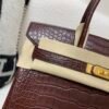 Original Quality Birkin 30CM Porosus Leather Gold Hardware 0G Rouge Sellier