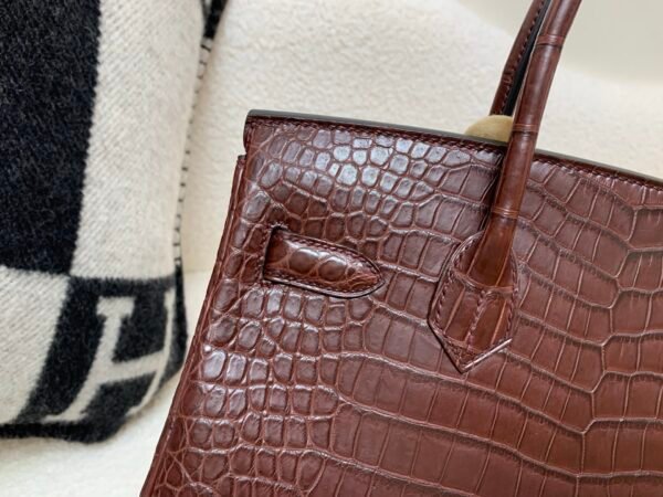 Original Quality Birkin 30CM Porosus Leather Gold Hardware 0G Rouge Sellier