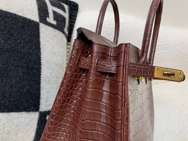 Original Quality Birkin 30CM Porosus Leather Gold Hardware 0G Rouge Sellier
