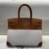 wsxc1767030898582_1 Birkin 30CM Barenia Leather/ Canvas Full Handmade Gold Hardware