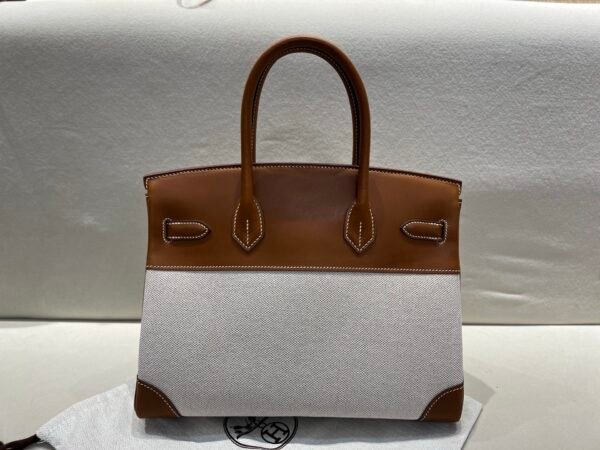 wsxc1767030898582_1 Birkin 30CM Barenia Leather/ Canvas Full Handmade Gold Hardware