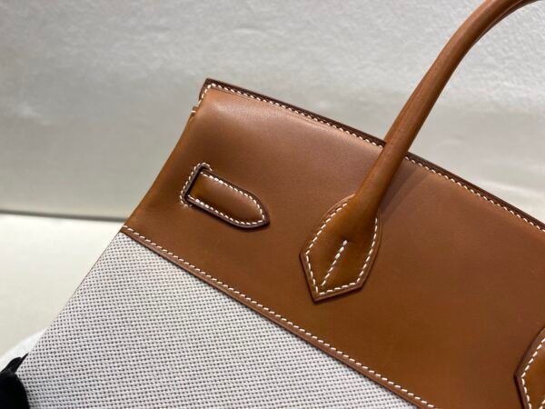 wsxc1767030898582_3 Birkin 30CM Barenia Leather/ Canvas Full Handmade Gold Hardware