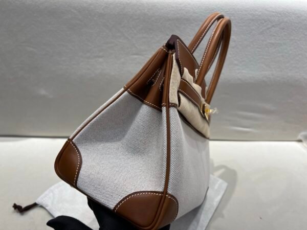 wsxc1767030898582_4 Birkin 30CM Barenia Leather/ Canvas Full Handmade Gold Hardware