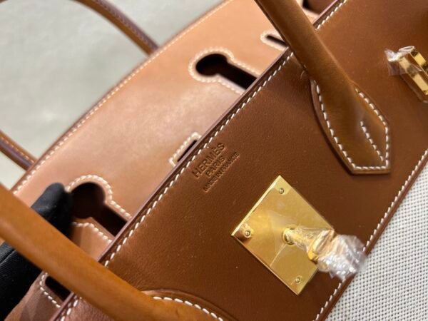 wsxc1767030898582_6 Birkin 30CM Barenia Leather/ Canvas Full Handmade Gold Hardware