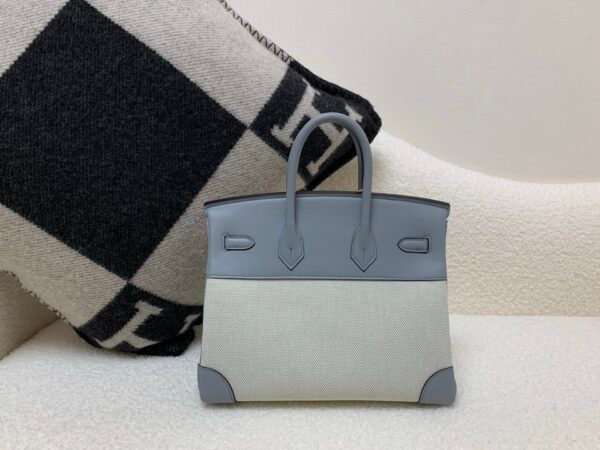 New customization Birkin 25cm 8U Bleu Glacier Swift Leather/ Canvas Silver Hardware