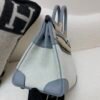 New customization Birkin 25cm 8U Bleu Glacier Swift Leather/ Canvas Silver Hardware