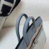 New customization Birkin 25cm 8U Bleu Glacier Swift Leather/ Canvas Silver Hardware