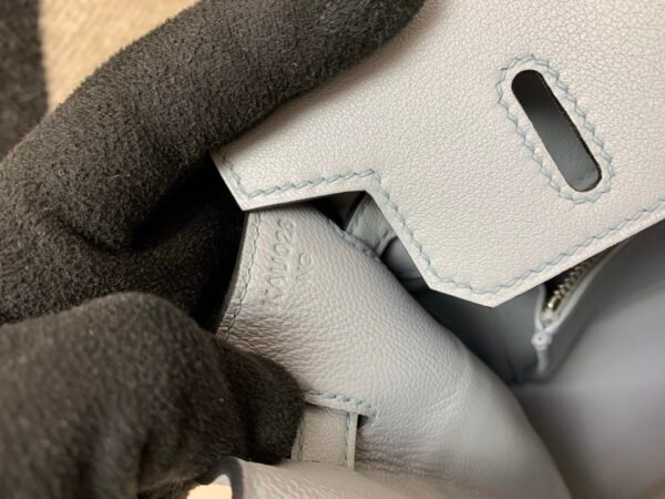 New customization Birkin 25cm 8U Bleu Glacier Swift Leather/ Canvas Silver Hardware