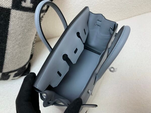 New customization Birkin 25cm 8U Bleu Glacier Swift Leather/ Canvas Silver Hardware
