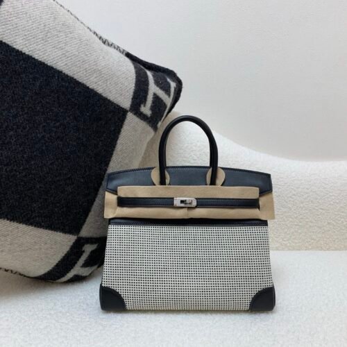 Birkin 25cm 1:1 to make waffle 89 Nior Swift Leather/ Canvas Global shipping
