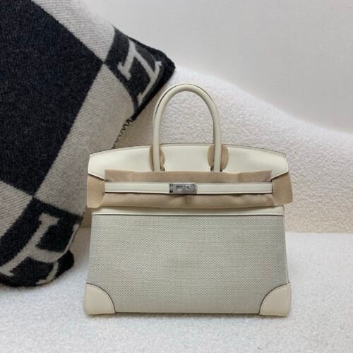 wsxc1767030905292_0 Top Handmade Birkin 25cm I2 Nata Swift Leather/ Canvas Silver Hardware