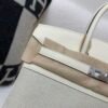 Top Handmade Birkin 25cm I2 Nata Swift Leather/ Canvas Silver Hardware