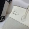 Top Handmade Birkin 25cm I2 Nata Swift Leather/ Canvas Silver Hardware