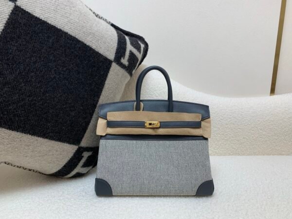 wsxc1767030907225_0 Full Handmade Birkin 25cm 85 Ardoise Swift Leather/ Canvas GHW