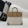 European Delivery Birkin 25cm 0M Chai Swift Leather/ Canvas Full Handmade