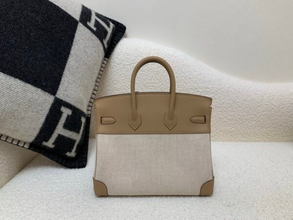 European Delivery Birkin 25cm 0M Chai Swift Leather/ Canvas Full Handmade