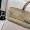 European Delivery Birkin 25cm 0M Chai Swift Leather/ Canvas Full Handmade