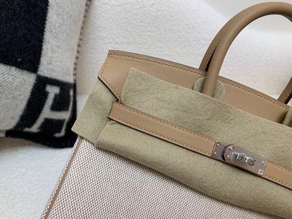 European Delivery Birkin 25cm 0M Chai Swift Leather/ Canvas Full Handmade