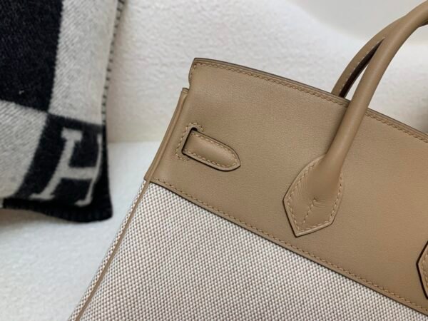European Delivery Birkin 25cm 0M Chai Swift Leather/ Canvas Full Handmade