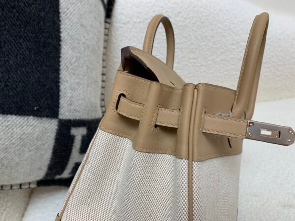 European Delivery Birkin 25cm 0M Chai Swift Leather/ Canvas Full Handmade