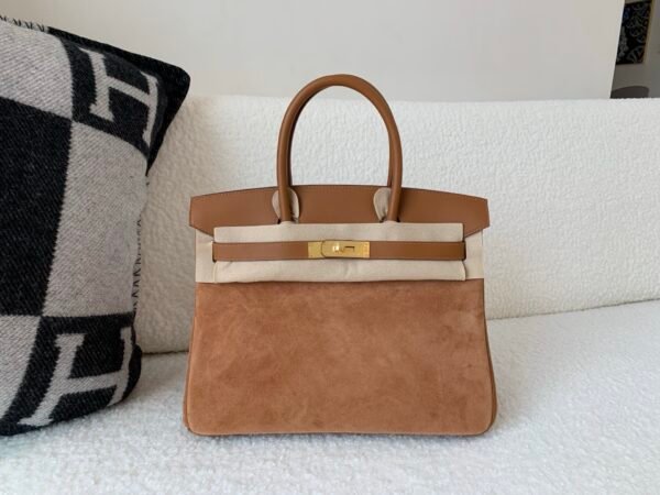 wsxc1767030917793_0-1 Full Handmade Birkin 30CM Swift Leather/ Suede Gold Hardware Top Quality