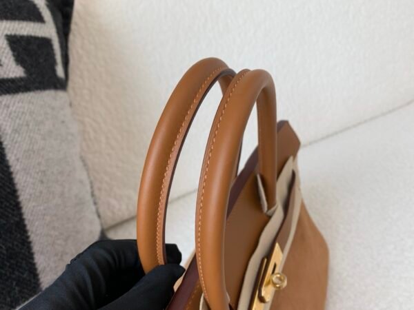 wsxc1767030917793_5 Full Handmade Birkin 30CM Swift Leather/ Suede Gold Hardware Top Quality