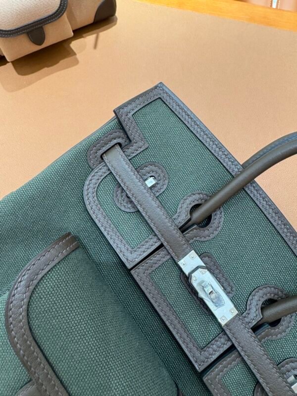 wsxc1767111055503_2 New Shipment Birkin Cargo 25CM 60 Vert Bronze Canvas/ Swift Leather Silver Hardware