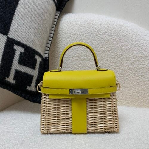 Mini Kelly Picnic bag Silver buckle 9N Top Quality Purely Handmade In Stock