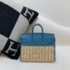 New Available Birkin25cm Picnic 75 BLUE JEAN Swift leather Wicker Full Handmade