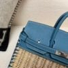New Available Birkin25cm Picnic 75 BLUE JEAN Swift leather Wicker Full Handmade