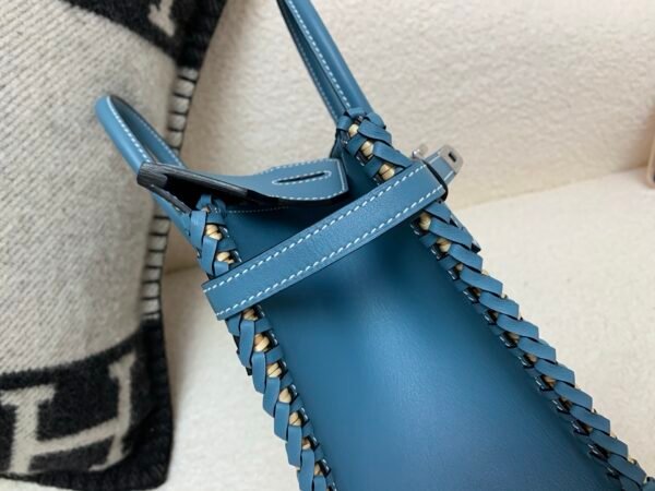 New Available Birkin25cm Picnic 75 BLUE JEAN Swift leather Wicker Full Handmade