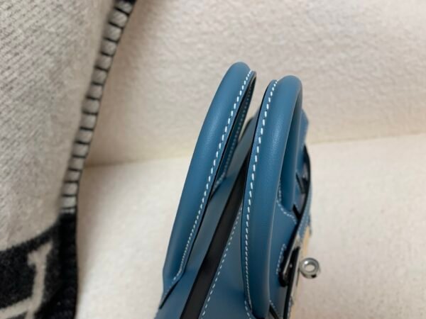 New Available Birkin25cm Picnic 75 BLUE JEAN Swift leather Wicker Full Handmade