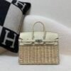 New Spring Styles Birkin25cm Picnic Swift leather Wicker Silver Hardware 10 Carie