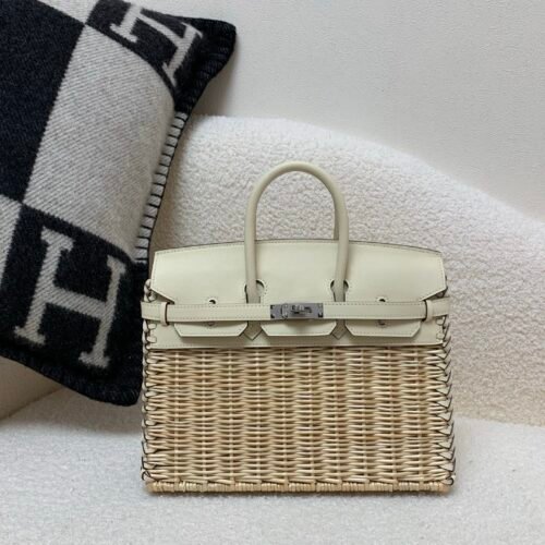 wsxc1767210398522_0 New Spring Styles Birkin25cm Picnic Swift leather Wicker Silver Hardware 10 Carie