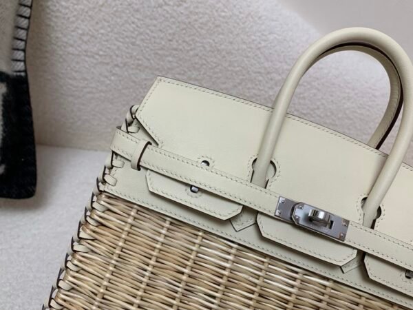 New Spring Styles Birkin25cm Picnic Swift leather Wicker Silver Hardware 10 Carie