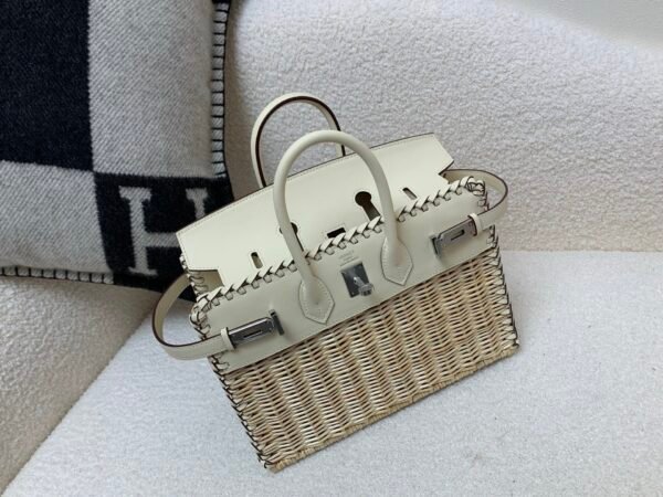 New Spring Styles Birkin25cm Picnic Swift leather Wicker Silver Hardware 10 Carie
