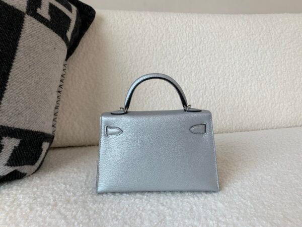 New Color Order Mini Kelly 19CM Silver Goat Leather SHW Full Handmade