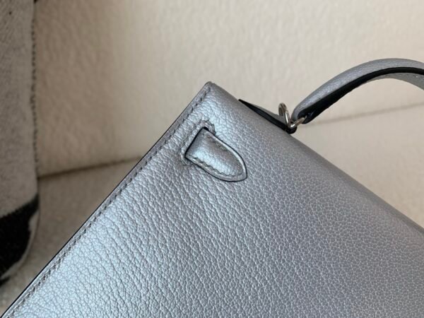 New Color Order Mini Kelly 19CM Silver Goat Leather SHW Full Handmade