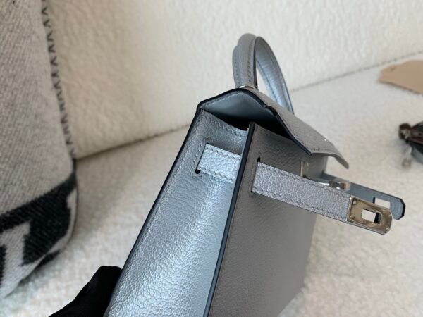 New Color Order Mini Kelly 19CM Silver Goat Leather SHW Full Handmade