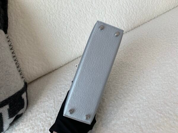 New Color Order Mini Kelly 19CM Silver Goat Leather SHW Full Handmade