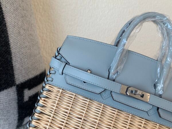 wsxc1767211097376_2 Top Handmade Birkin25cm Picnic 8U Swift leather Wicker Silver Hardware