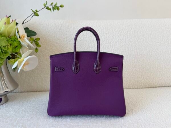 wsxc1767624762611_1 Original Quality Birkin Touch 25CM Amethyst Alligator/ Togo Leather Silver Hardware