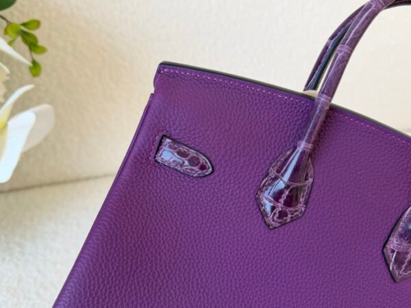wsxc1767624762611_3 Original Quality Birkin Touch 25CM Amethyst Alligator/ Togo Leather Silver Hardware